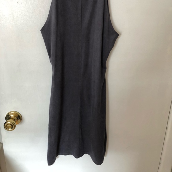 Grey Suede Body Con Dress Size S - Picture 2 of 4